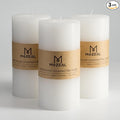 MOZEAL 3" x 6" Hand-Poured Unscented Candle, Dripless Pillar Candle Set of 3 by MOZEAL