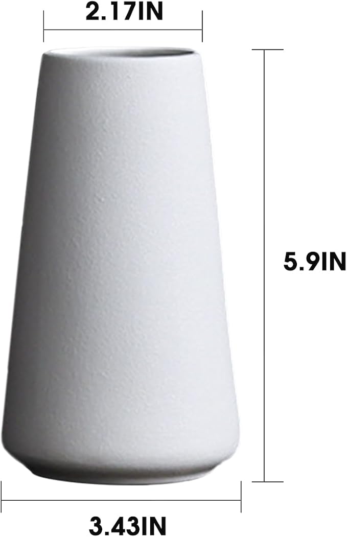 Modern White Small Ceramic Vase Set of 6 - Image 5