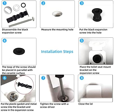 Hibbent 6 Pack Universal Toilet Seat Hinges Screw - Image 6