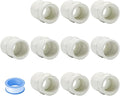 10PCS 3/4 Inch Female Thread White PVC Fittings 2-Way PVC Pipe Coupling Adapter by HayEastdor