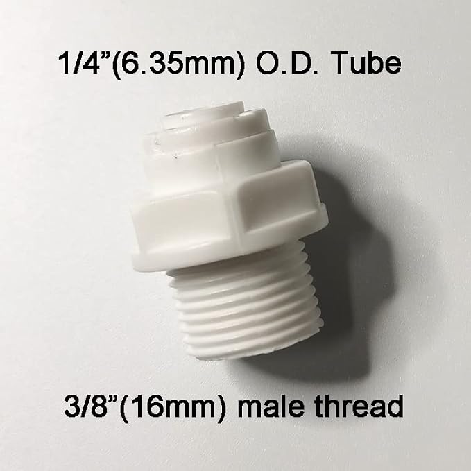 Malida Push to Connect 3/8 Male Connector 1/4 Ro Tube Fitting, 10 Pack | Food - Image 2