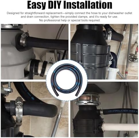 5/8 Inch ID Dishwasher Drain Hose, 6 FT Heavy-Duty Rubber Hose - Image 4