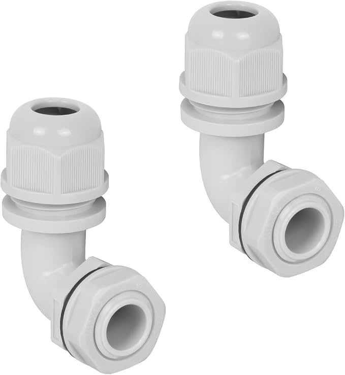 M16 Cable Gland, 90 Degree Adjustable 6-10mm Strain Relief, Cord Connectors by LeMotech