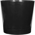 Root & Vessel Majestic Full Depth Round Cylinder Pot, Glossy Black by Novelty
