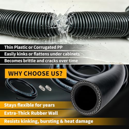 Kitchen Dishwasher Discharge Hose 8.2 FT Rubber Universal Replacement - Image 3