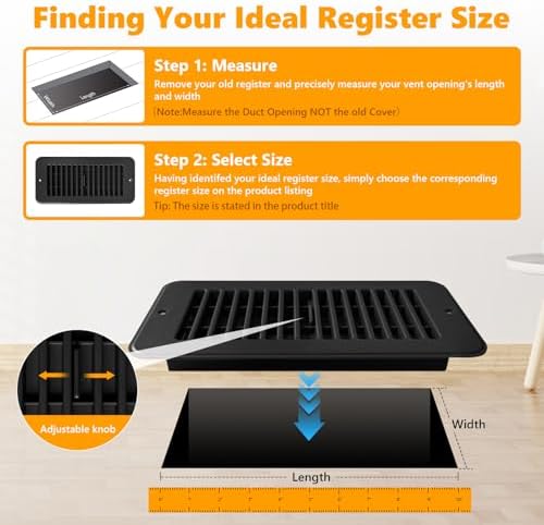 5 Pack Floor Vent Covers, Floor Register 4x10, Adjustable Plastic Vent Covers - Image 4