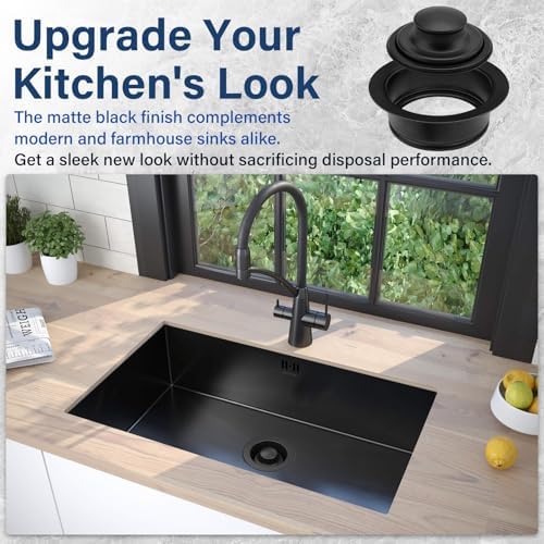 Matte Black Sink Flange & Stopper - Image 7