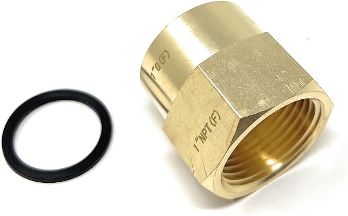 Cascada 1" G Thread Female to 1" NPT Thread Female Pipe Fitting Adapter - Image 2