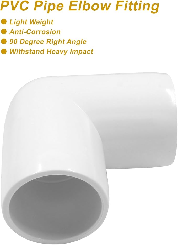 Piutouyar 4 Pcs 3/4" 90 Degree Right Angle Elbow PVC Pipe Fitting, 2 Way | - Image 5
