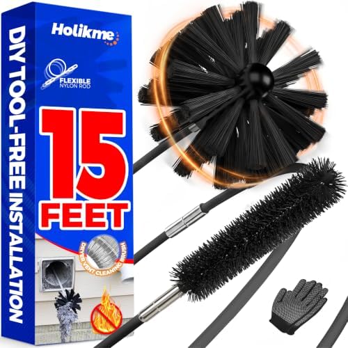Holikme Dryer Vent Cleaner Kit - 15Ft Flexible Lint Brush by Holikme