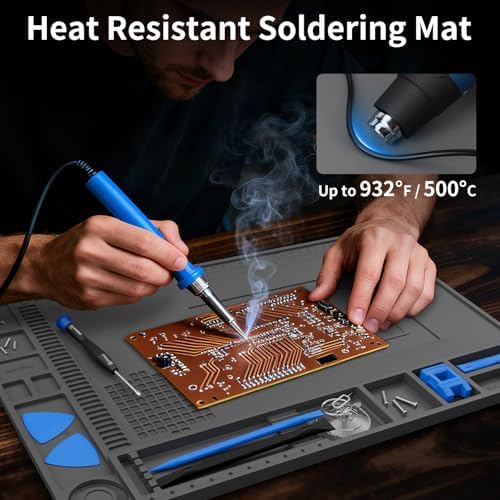 STREBITO Soldering Electronics Repair Mat, Magnetic Work Mat 17.7''x 11.8'' - Image 3