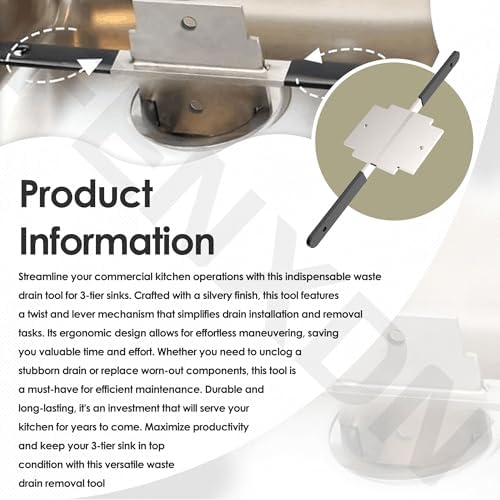 Waste Drain Tool for 3 Tier Commercial Sinks - Image 4