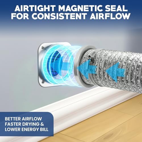 Magnetic Dryer Vent Connector Kit DV-180 – 4 Inch Quick-Connect Wall Adapter - Image 3