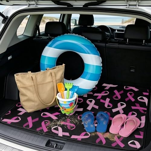 Pink Ribbon Trunk Mat for Car Snow Gear Trunk Mat Universal Waterproof Cargo - Image 2