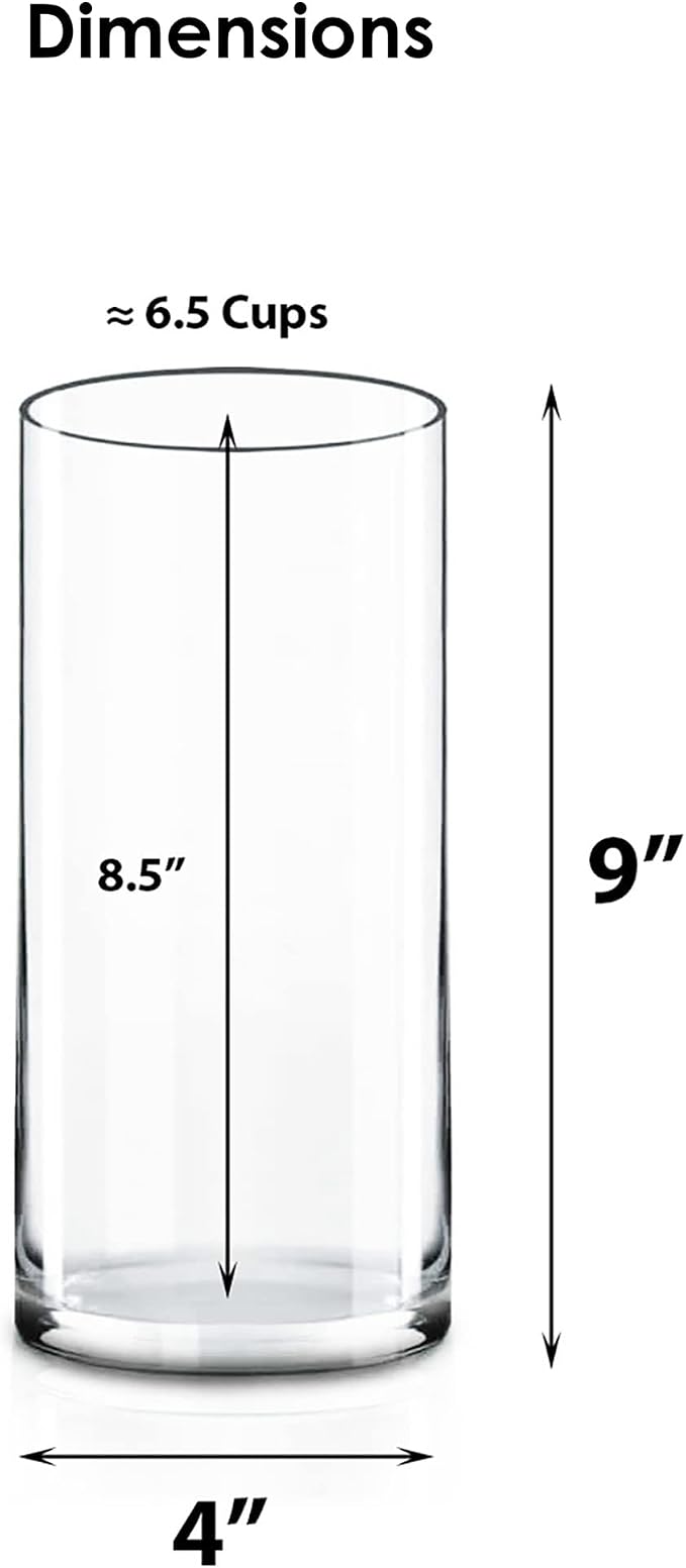 CYS Excel Clear Glass Cylinder Vase Flower Vase Centerpieces Hurricane Floating - Image 2