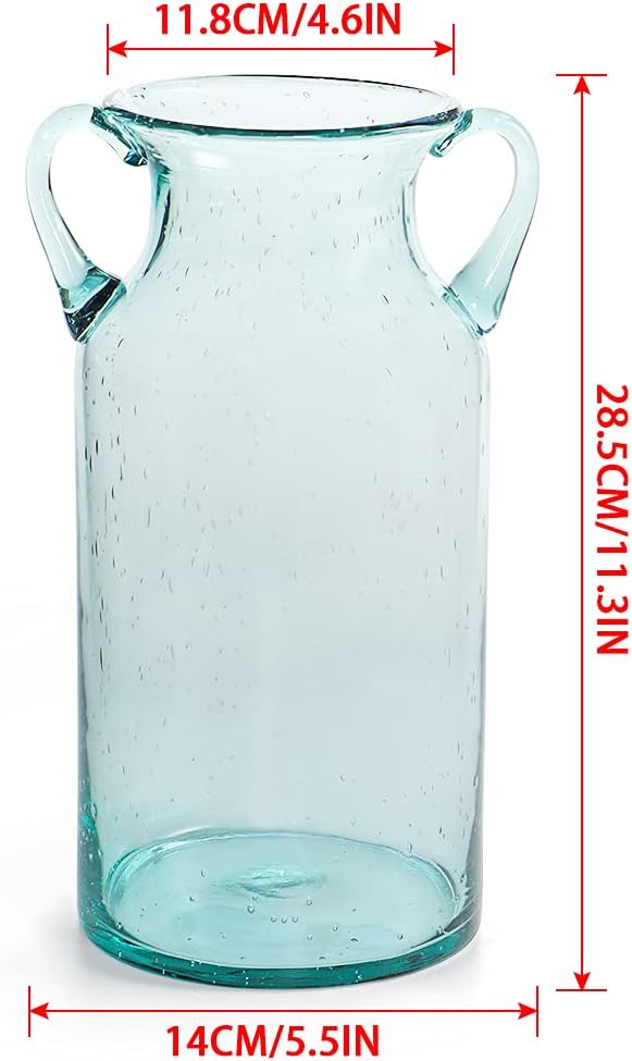 MDLUU Decorative Glass Vase 11" Tall, Bubble Air Flower Vase - Image 3