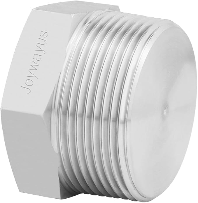 Joywayus Soild Stainless Steel Outer Head Hex Thread Socket Pipe Plug Fitting by Joywayus