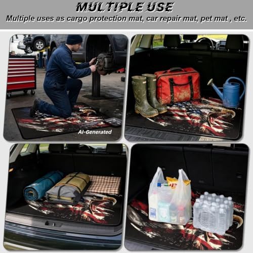 ELEQIN American Flag Eagle Novelty, Car Cargo Liner, All Weather Heavy Duty - Image 3