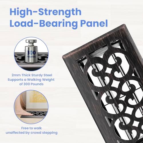 Howeall 4x8 Inches 2 Pack Heavy Duty Walkable Floor Register Easy Adjust Air - Image 2