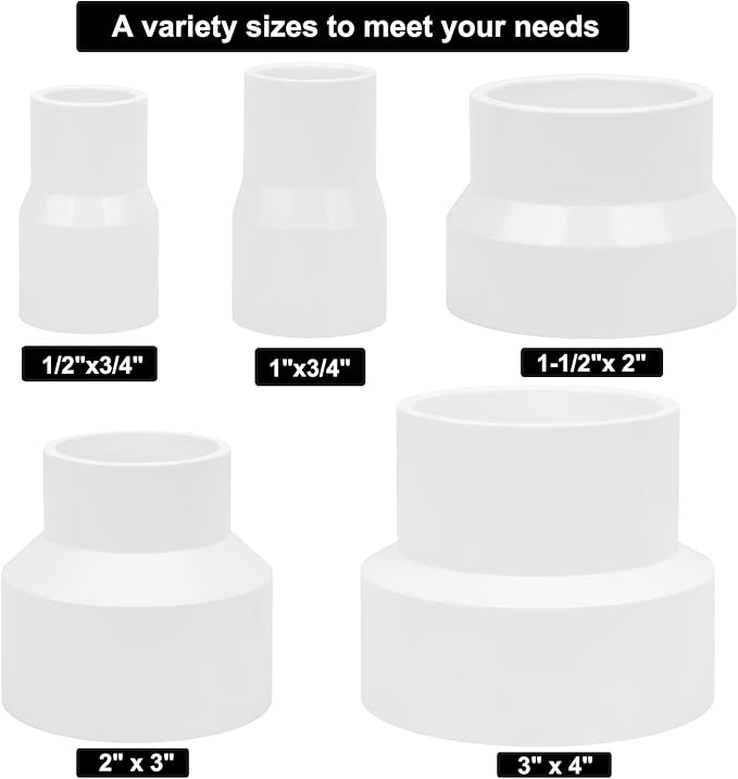 4.5" x 3.5" PVC DWV Reducer Coupling Adapter Schedule 40 PVC DWV Slip Reducing - Image 6