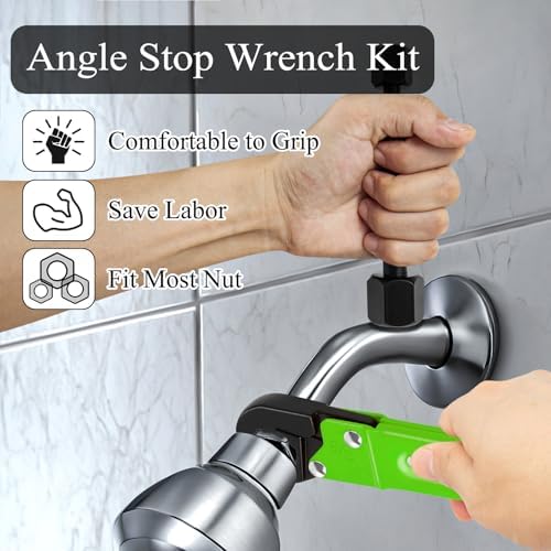 Ponpon Angle Stop Wrench Kit, Plumbing Tools, Angle-on Plumber Wrench - Image 5