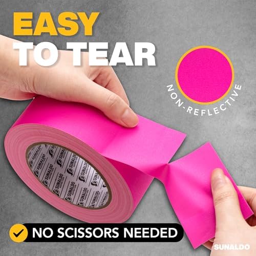 Gaffers Tape Heavy Duty, Easy Rip, No Residue | Pink - Image 5