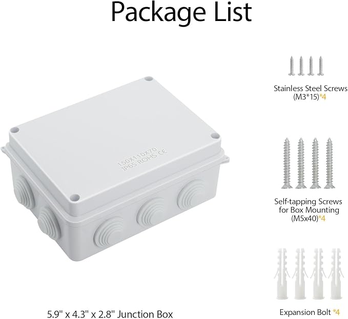 ABS Plastic Dustproof Waterproof IP65 Junction Box Universal Electrical Project - Image 9