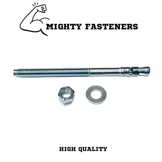 MIGHTY FASTENERS Zinc-Plated Steel Wedge Anchors, 1/2" X 7" - Image 4