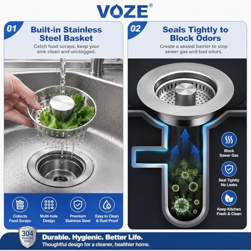 3-in-1 Kitchen Sink Drain Strainer & Stopper - Image 6