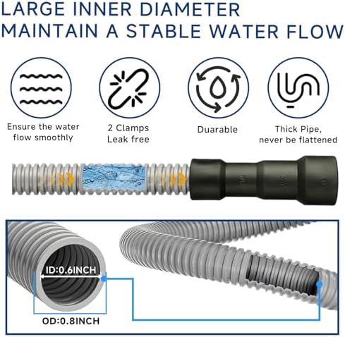 10 Ft Dishwasher Drain Hose Extension Corrugated and Flexible Dishwasher Hose - Image 4