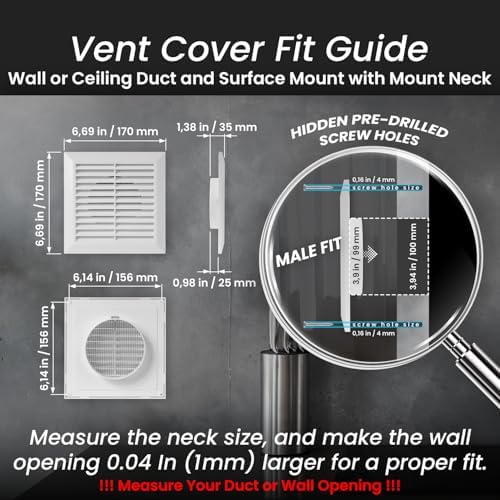 Repa Market 4 Inch White Air Vent Cover - Image 2