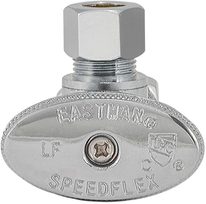 Eastman 3/8 Inch OD x 5/8 Inch OD Quarter Turn Angle Stop Valve, Brass Plumbing - Image 4