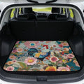 Rooster Floral Camping Trunk Mat 29"x39" by Mintulipy
