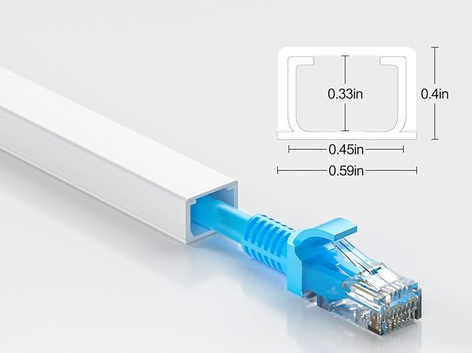Yecaye 250in Cord Hider, Small Wall Cord Covers, W0.59in H0.4in, Cable Raceway - Image 8
