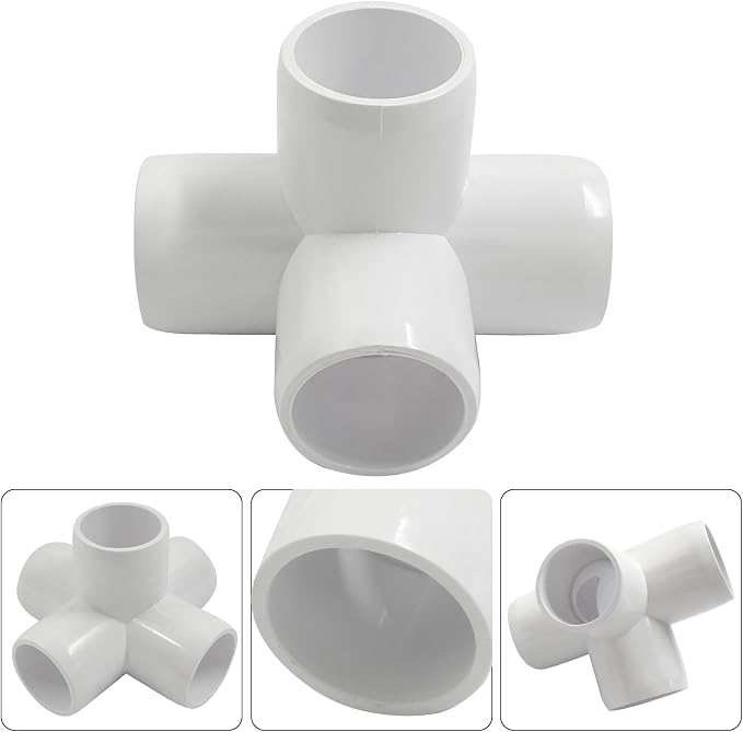 Piutouyar 4 Pcs 3/4" Elbow PVC Pipe Fitting, 5 Way Furniture Grade Pipe - Image 4