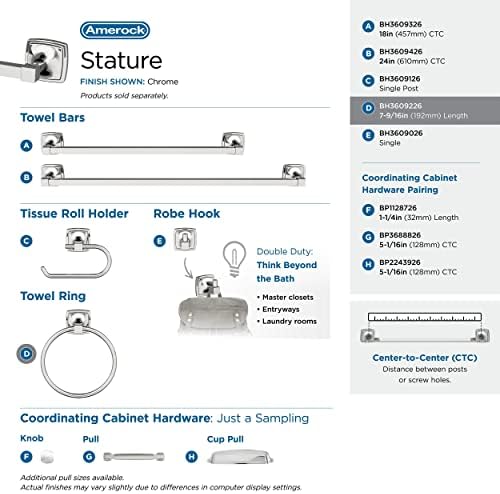 Amerock Stature 7-9/16" Chrome Towel Ring - Image 4