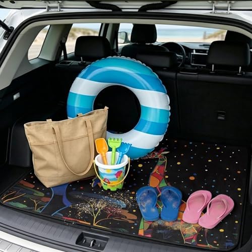 Giraffe Stained Universal Car Trunk Mat - Image 2