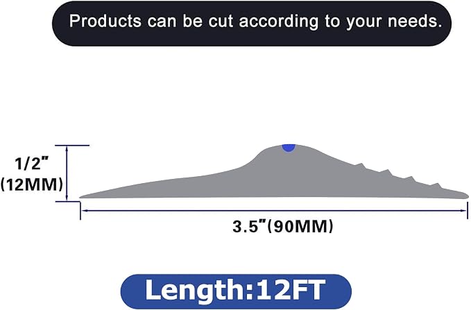 ToLanbbt 12Ft/3.7M Universal Garage Threshold Seal Strip - Image 2
