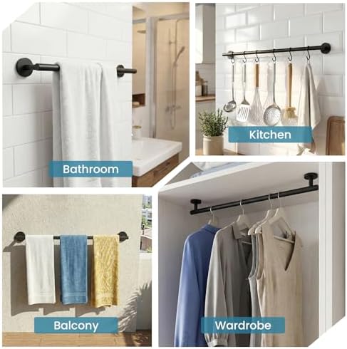 Towel Bar, 24 Inch Towel Racks for Bathroom Wall Mounted, SUS304 Stainless - Image 3