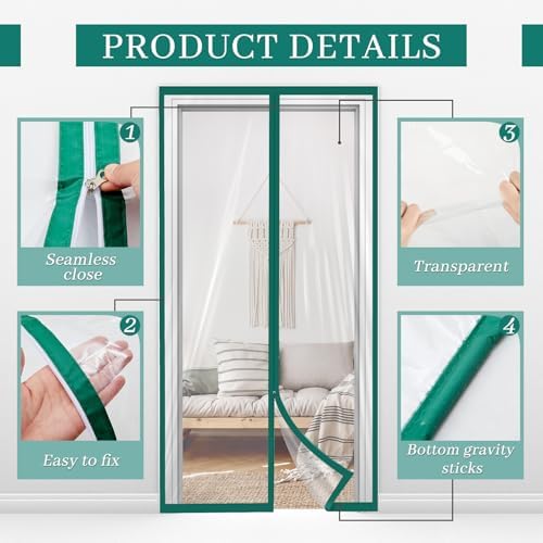 Amylove Zipper 60 x 102 Inch Dust Barrier Kit, 5 x 8.5 ft Construction Door - Image 3