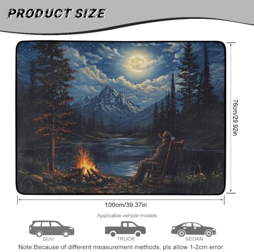 Classic Night Camping Waterproof Car Trunk Mat 29"x39" - Image 7