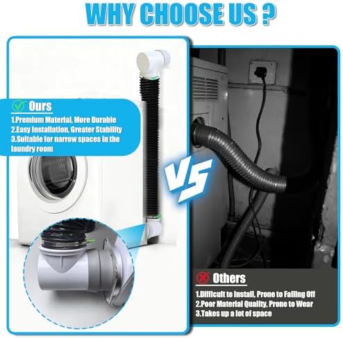 Upgrade Dryer Vent Hose for Tight Space, Dryer Vent Hose Kit, 90 Degree Dryer - Image 5