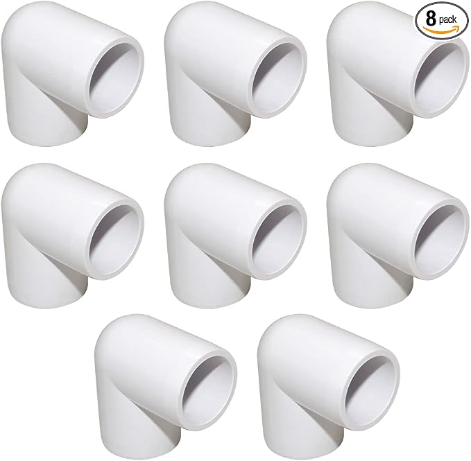 1/2" 90 Degree PVC Elbow Fitting, Furniture Grade 2 Way Right Angle Elbow Side by ANPTGHT