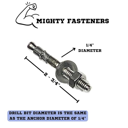 Mighty Fasteners Wedge Anchors – Heavy-Duty 304 Stainless Steel Expansion Bolts - Image 3
