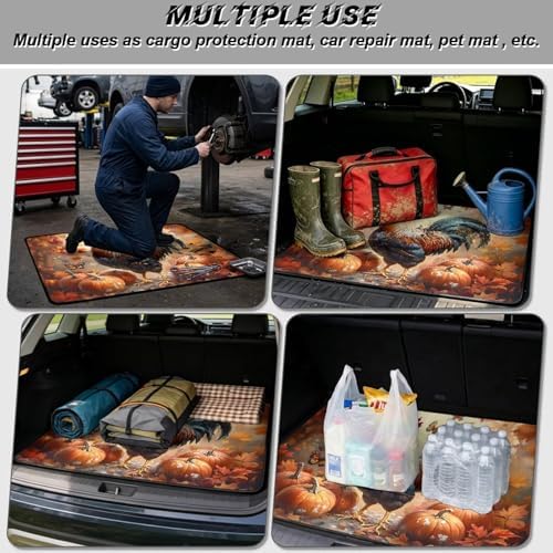 Rooster Pumpkin All Weather Trunk Mat 29"x39" - Image 3