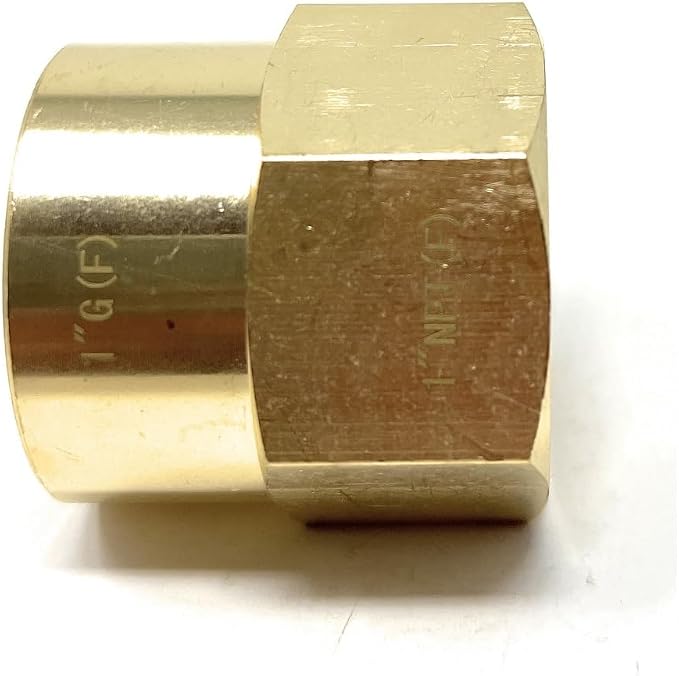 Cascada 1" G Thread Female to 1" NPT Thread Female Pipe Fitting Adapter - Image 6
