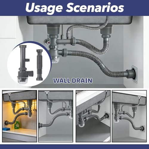 1-1/4" & 1-1/2" PVC Bottle Trap Plumbing Kit - Image 6