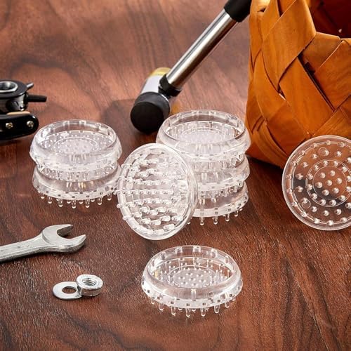 Jetec 24 Pcs Carpet Protectors Furniture Leg Spiked Caster Cups - Image 6