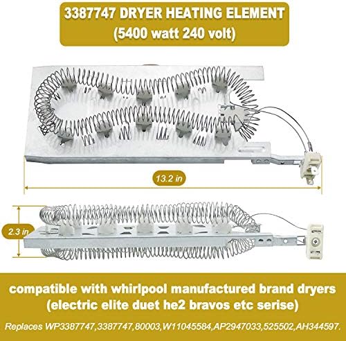 WP3387747 3387747 Dryer Heating Element Kit-Compatible - Image 3