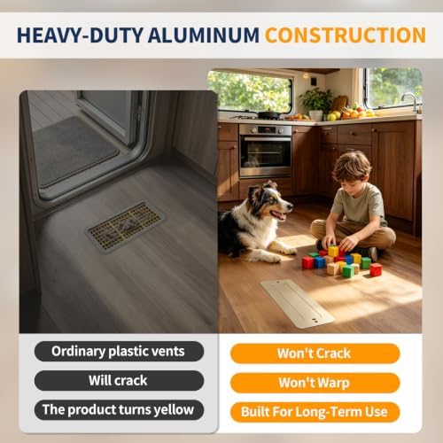 Aluminum RV Floor Register 2"x10" - Image 3